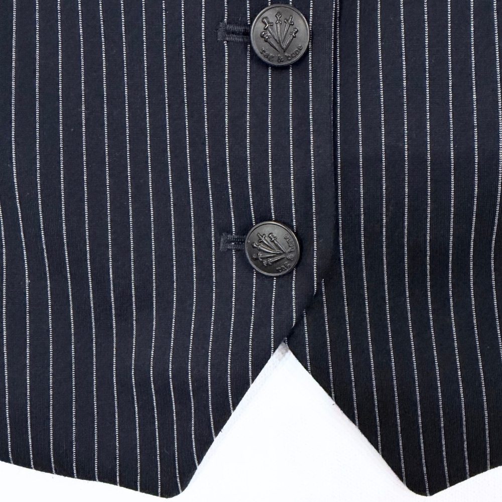 rag & bone Navy Pinstripe Wool Blend Vest - Picture 5 of 8